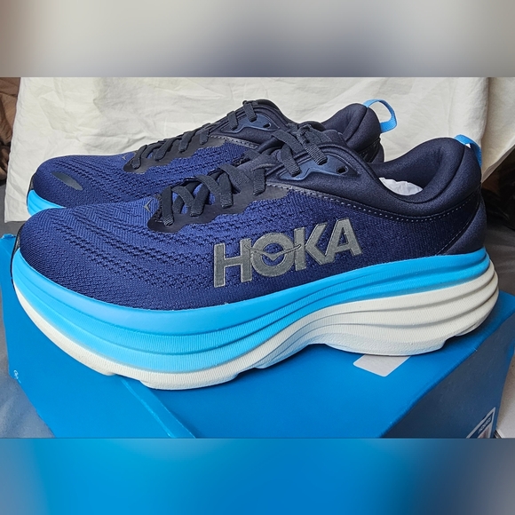 Hoka Navy and Sky Blue Running Shoes
